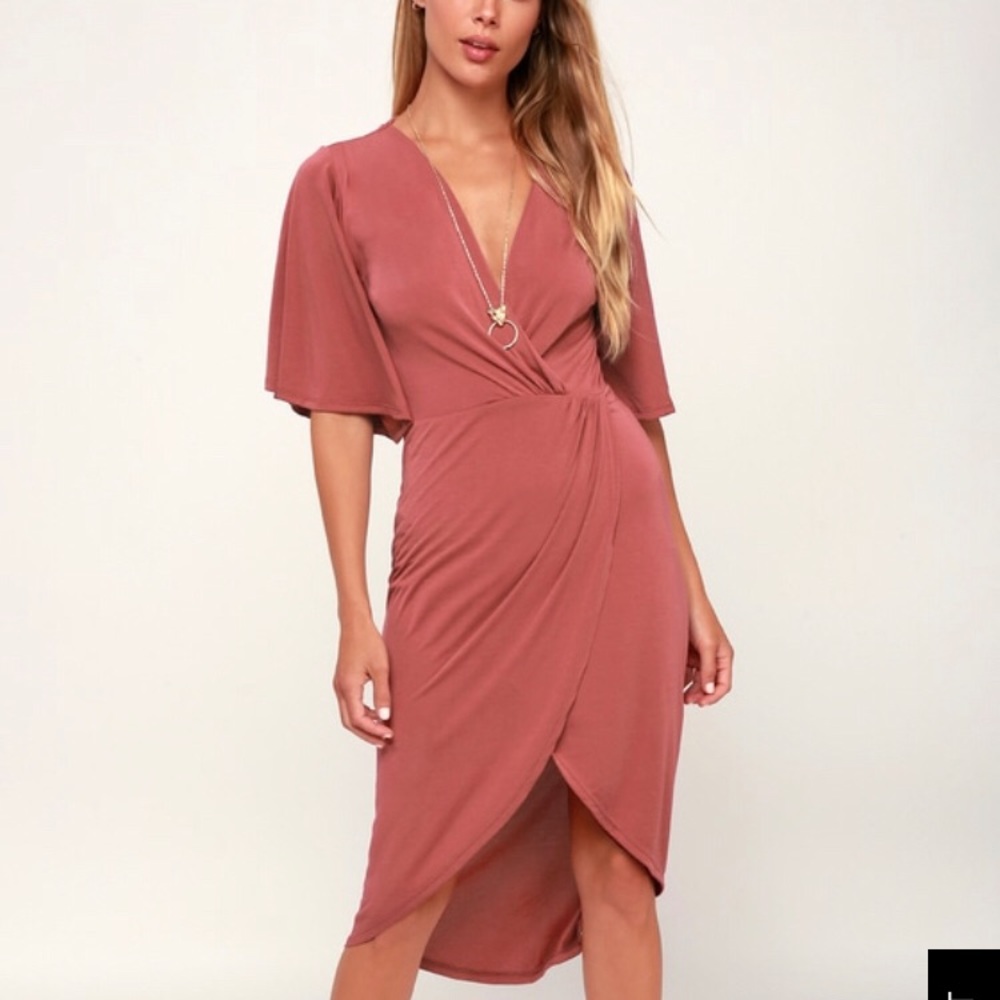 Lulus dusty rose midi dress